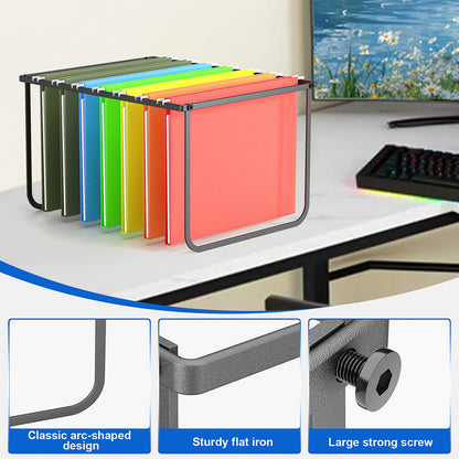 Fun storage 1 Pack Legal and Letter Size Hanging File Folder Frame Desk Organizer Destop Hanging File Frame, Hanging Folder Holder Metal Rack for Filing Cabinet File Drawer, 15.3" L12.4 W9.4 H