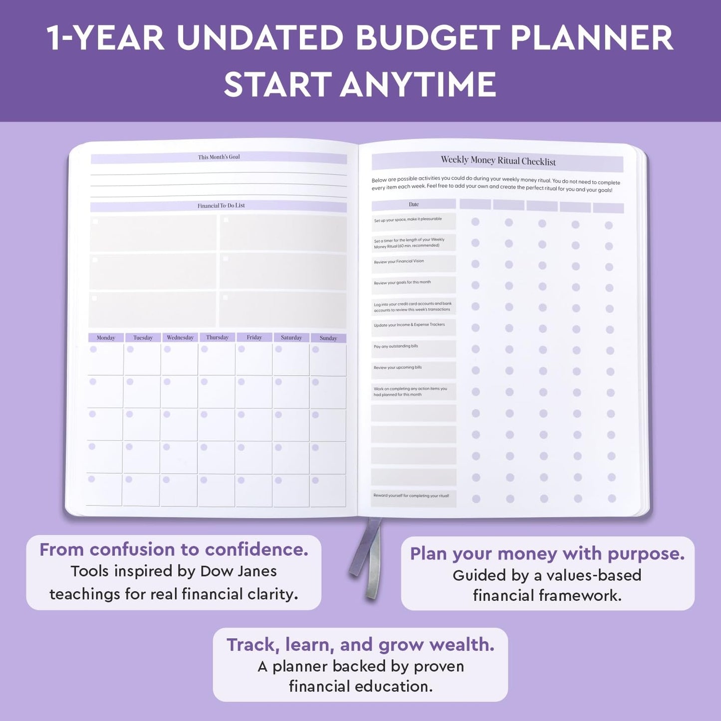 Dow Janes Planner Panda Planner Budget Planner 2026 Financial Planner – Monthly Budget Planner & Bill Payment Tracker, Expense Tracker Notebook, Budget Book, 8.5 x 11 Softcover Purple 120gsm