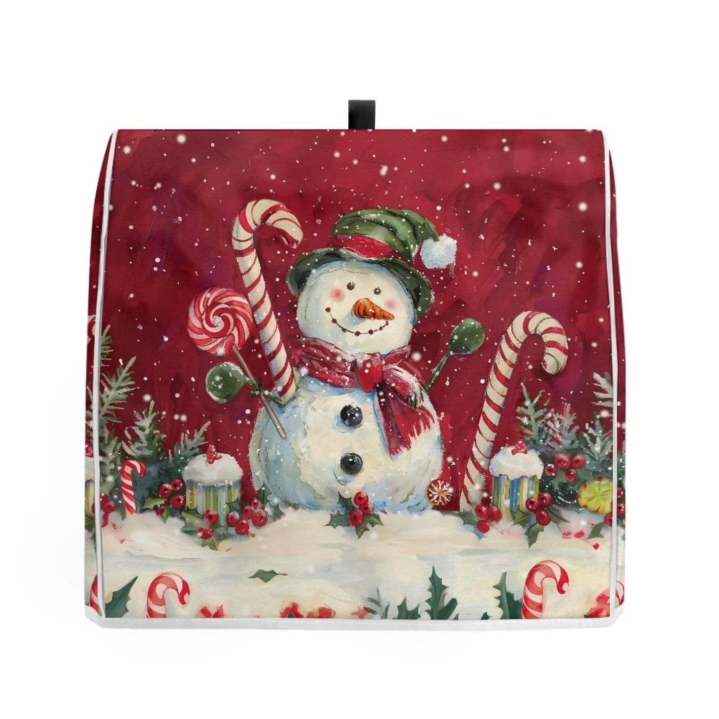 Annejudy Christmas Snowman Pattern Kitchen Aid Mixer Cover, Food Processor Cover with Top Handle and Pocket, Dust Covers for Kitchen Appliances Stand Mixer or Coffee Maker Appliance Cover
