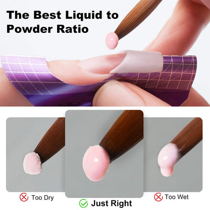 Acrylic Nail Kit Starter Set Acrylic Powder with Nail Drill U V Light Professional Tools with Decoration Everything for Beginners Home Salon Gifts (Clear/White/Nude)