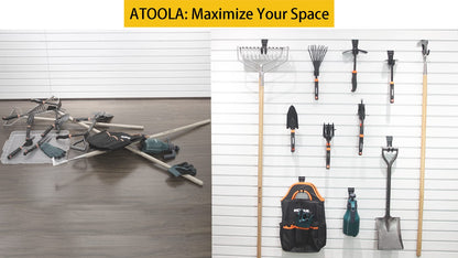 ATOOLA Slatwall Hooks, Heavy-Duty Slatwall Accessories, Black Slat Wall J Hooks, 8 Pack