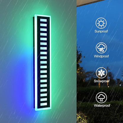 Outdoor Wall Light 24W RGB Modern Outdoor Wall Light LED External Lighting Fixture 23.6" Porch Lamp Waterproof for Patio, Garage