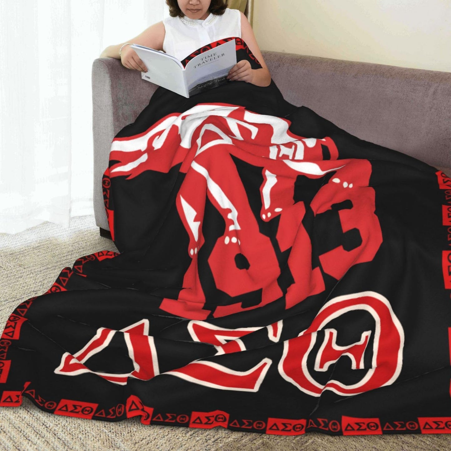 Sorority Gifts Blanket 80"X60",Throws Flannel Lightweight Comfortable Warm Gifts for Women Girls