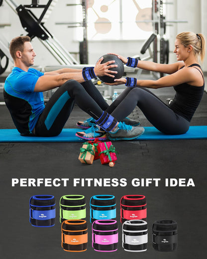 Adjustable Ankle Weights 1-5 LBS Pair with Removable Weight for Jogging, Gymnastics, Aerobics, Physical Therapy, Resistance Training|Each 0.5-2.5 LBS, Total 5LBS, Blue