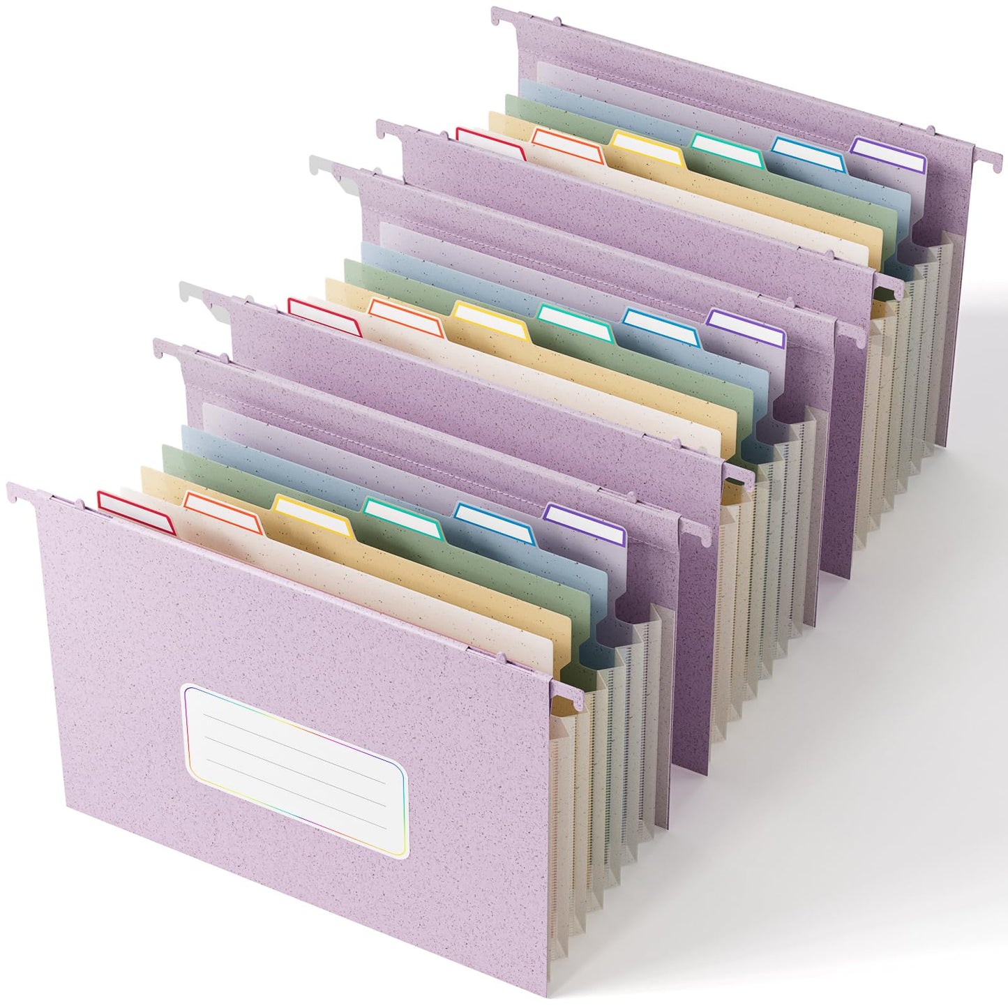 EcoStash Wheat Straw Expanding Hanging File Folders,7-Pocket Accordion Organizer with 1.2" Expansion, Large-Capacity Letter Size for Filing Cabinet, 100% BPA Free, 3-Pack