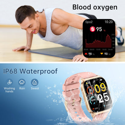 Smart Watch for Women Fitness Tracker: Rose Gold Make/Answer Call Smart Watches for Women Waterproof Digital Mens Watches Running Smartwatch Android Phone iPhone Samsung Compatible Heart Rate Monitor