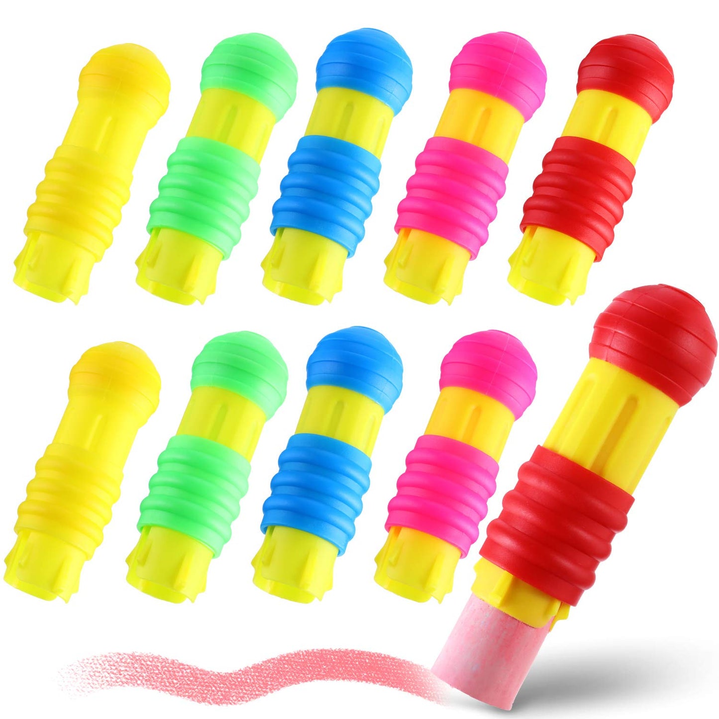 Outus 10 Pieces Railroad Chalk Holder Plastic Adjustable Chalk Clip for Teachers Office