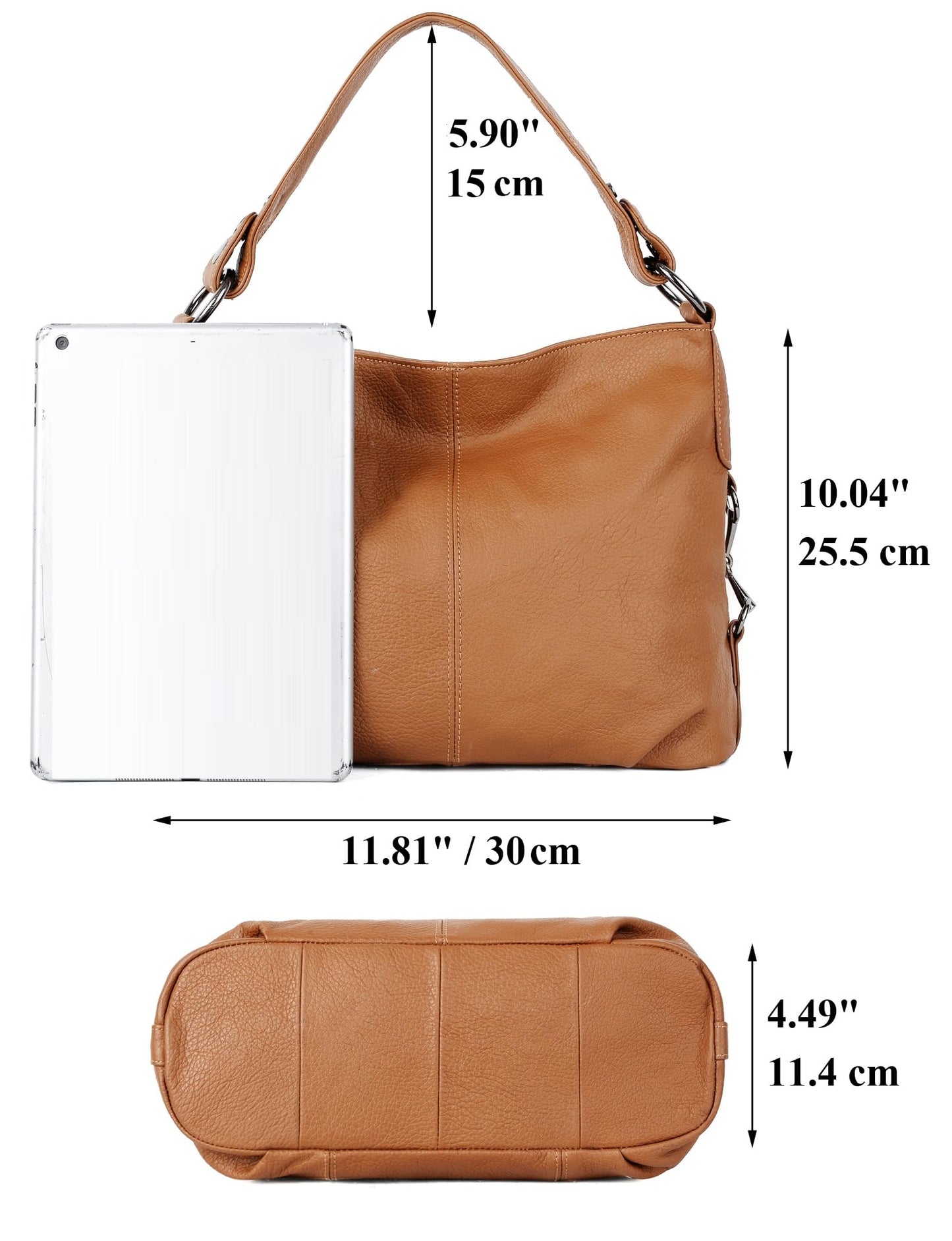 YALUXE Genuine Leather Shoulder Bags Stylish Hobo Handbags Purses Crossbody Bags for Women