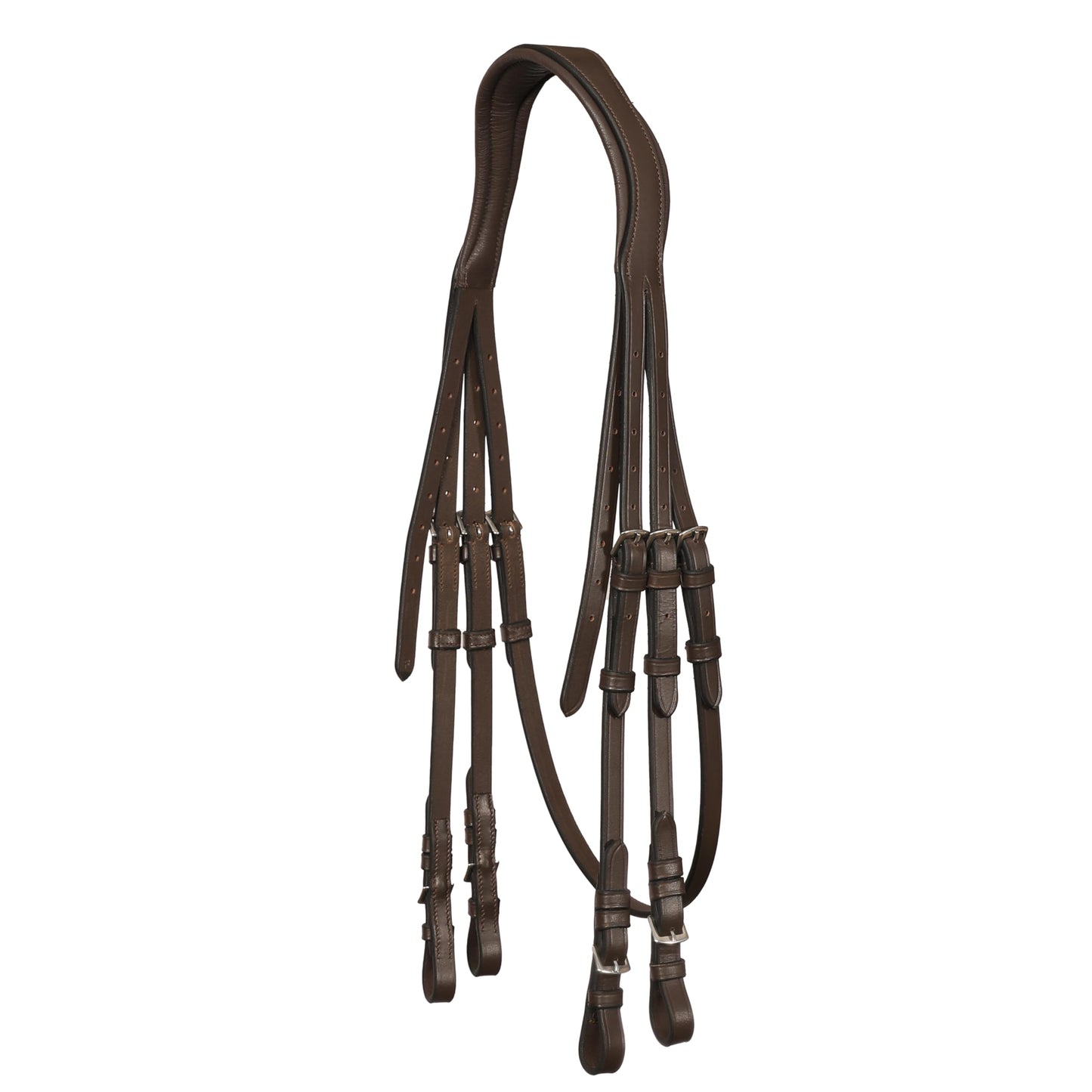 Exion Double Dressage Bridle for Horses – Padded Leather Weymouth Bridle with Two Sets of Reins – Ergonomic Comfort Headpiece – Premium Vegetable Tanned Leather – Full, Cob, Warmblood