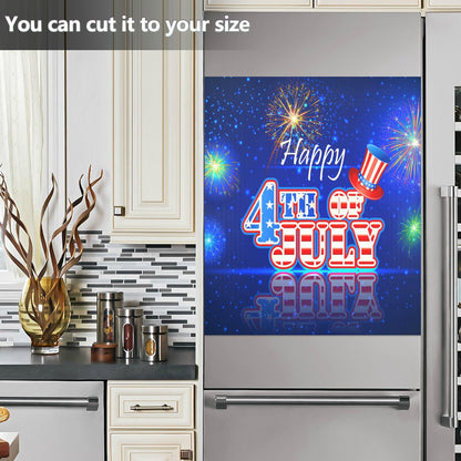 Kigai 4th of July Dishwasher Magnet Cover, Kitchen Fridge Door Panel Magnet Sticker Appliance Wash Machine Magnet Cover 23 x 26 Inch