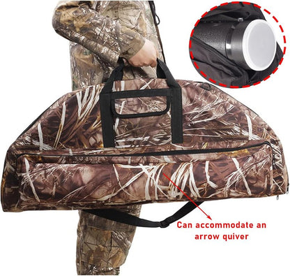 Lightweight Soft Compound Bow Case - 600D Water-Resistant Archery Backpack with Pockets for Hunting