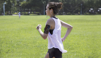 BONE Run Tie, Running Armband Phone Holder, Skin-Friendly & Washable Silicone Sport Armband, Universal Workout Phone Carrier Compatible with 4"-6.7" Smartphones (Luminous - Size S/Arm Size 7.9-9.8'')