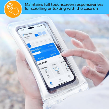 ProCase [Floatable] 2 Pack Floating Waterproof Phone Pouch Up to 7", IPX8 Underwater Phone Case Dry Bag for iPhone 16 15 14 13 12 11 Pro Max Xs Max XR X 8 7 Plus SE/Galaxy S24 S23 S22 -Clear
