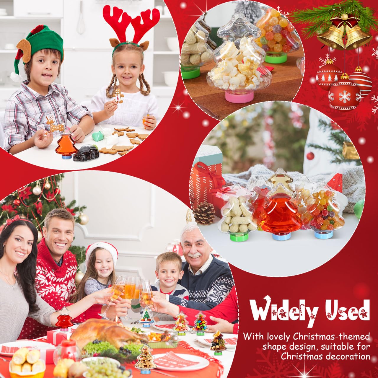 Ciieeo 25Pcs Acrylic Candy Boxes Tree Shape Plastic Candy Box for Christmas Birthday Back to School Wedding Decor
