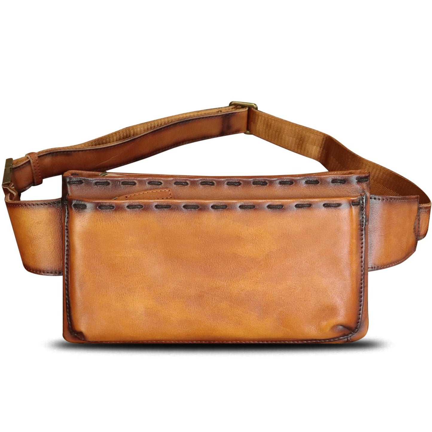 Genuine Leather Waist Bag Fanny Packs for Women and Men Real Leather Small Crossbody Chest Purses (Brown)