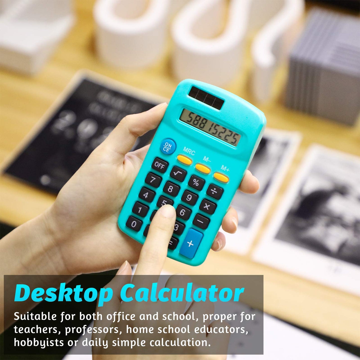 Weewooday 12 Pieces Small Basic Calculator 8 Digit Solar Battery Dual Power Mini Pocket Calculator for Kids Students Classroom Desktop Home Office, 6 Colors