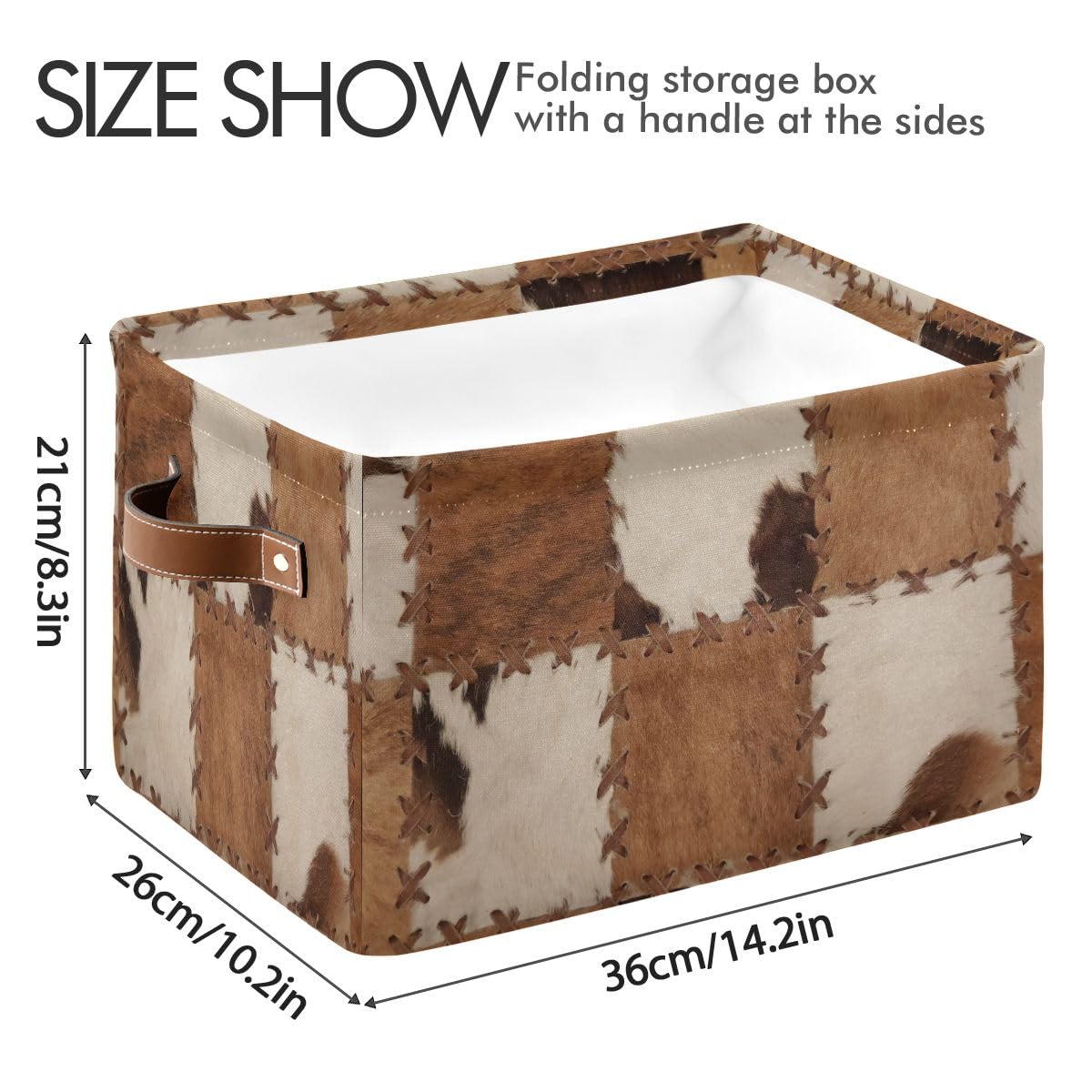 Bzocm Cow Rectangular Storage Basket Organizer Bin Shelf Baskets For Clothes Gifts For Home Office Dorm