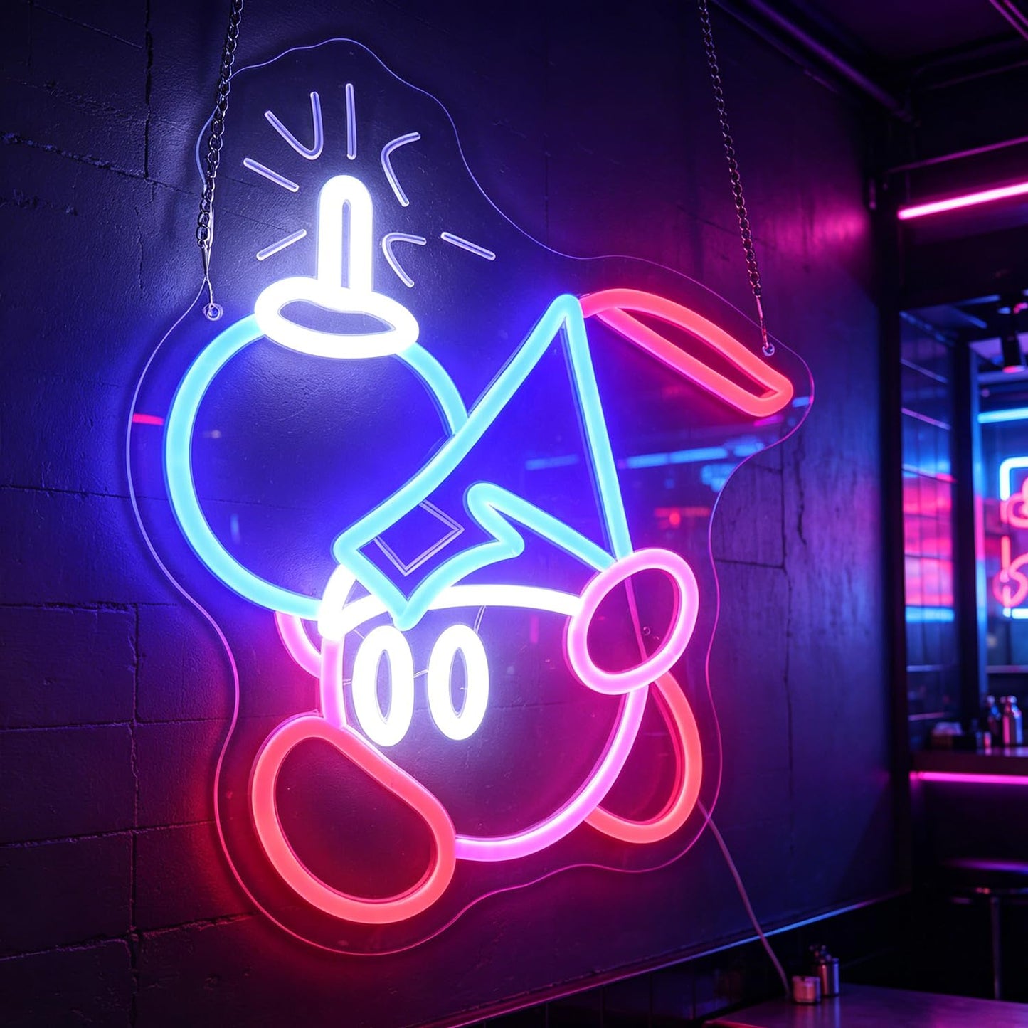 Gaming Neon Sign for Kids Bedroom Game Room, LED Anime Neon Sign Wall Art for Gaming Setup, Man Cave, Dorm or Bedroom Decor, Dimmable USB, Gift for Gamers Teens, Boys, Kids(bombboy)