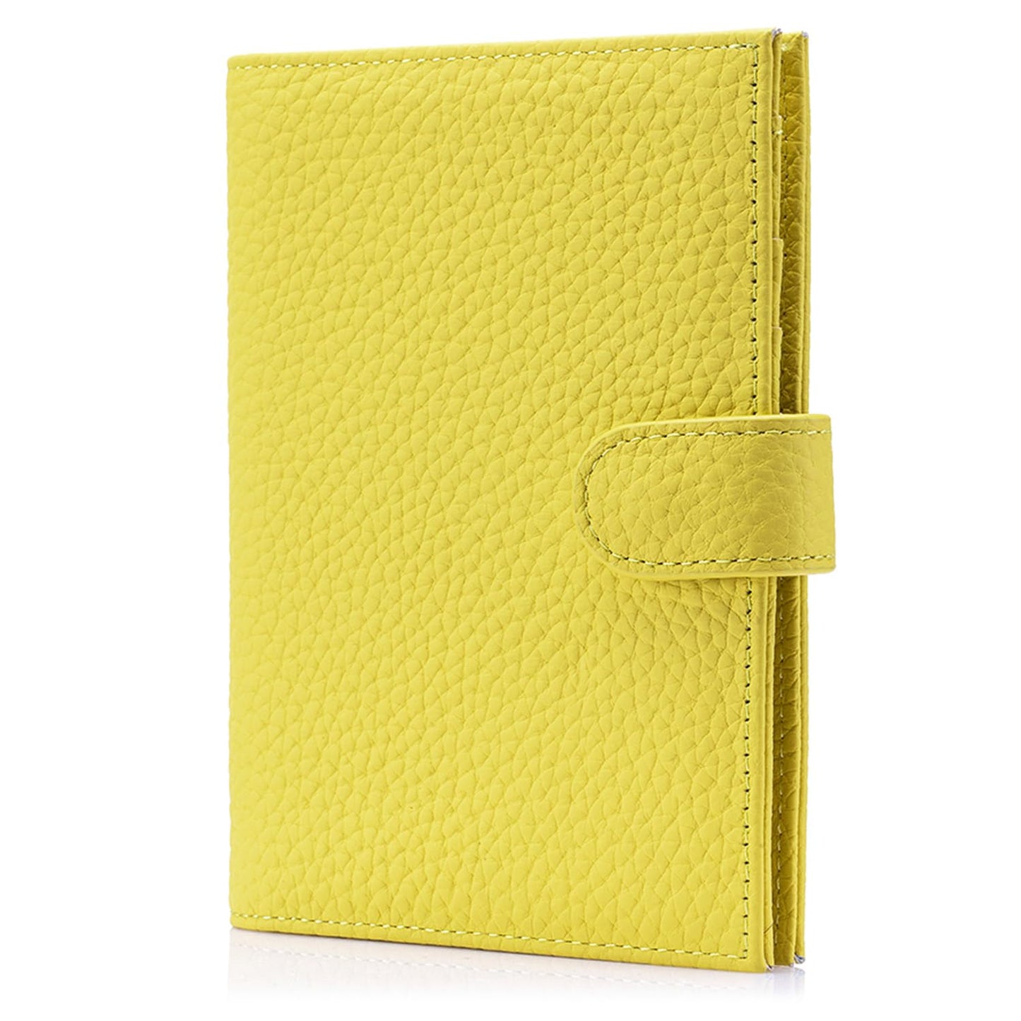Karmiir RFID Passport Holder Travel Wallet for Women, Leather Passport Cover Wallet with Card Holders SIM Slots,Zippered Coins Pocket and Cash Slot Slim Compact Travel Wallet (Lemon Yellow)