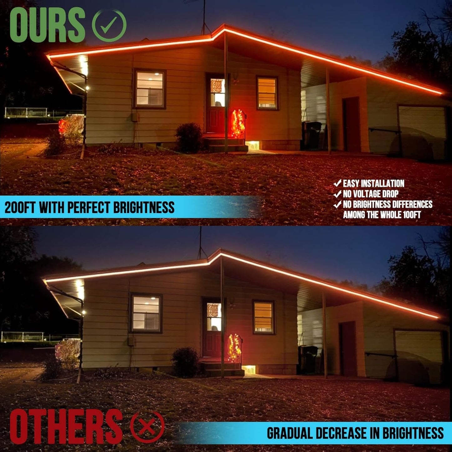 Rxment 200ft Outdoor Led Strip Lights Waterproof IP68, Remote & App Control, 36V, RGB, DIY Features, Heavy Duty, Premium+