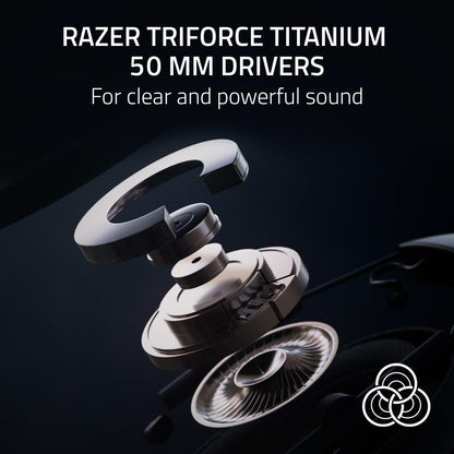 Razer BlackShark V2 HyperSpeed Wireless Gaming Headset: 280g Lightweight - THX Spatial Audio - Bendable Mic - 50mm Drivers - 2.4GHz, Bluetooth or USB - 70 Hr Battery w/USB Type C Charging - Black