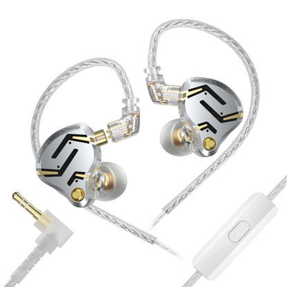 KZ ZS12 PRO 2 in Ear Monitor,1DD+5BA Hybrid Wired Earbud,IEM Earphones,Gaming Earbuds,HiFi Deep DASS IEM for Gaming,KZ Earbuds with 2PIN Cable for Audiophile (with Microphone, Silver)