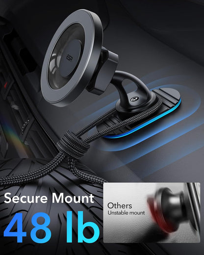 ESR for MagSafe Car Mount, Magnetic Phone Holder for Car Air Vent, Car Phone Holder Mount for iPhone 17/16/16e/15/14/13/12/Samsung, All Smartphones(2 Metal Rings Included),Charging Not Supported