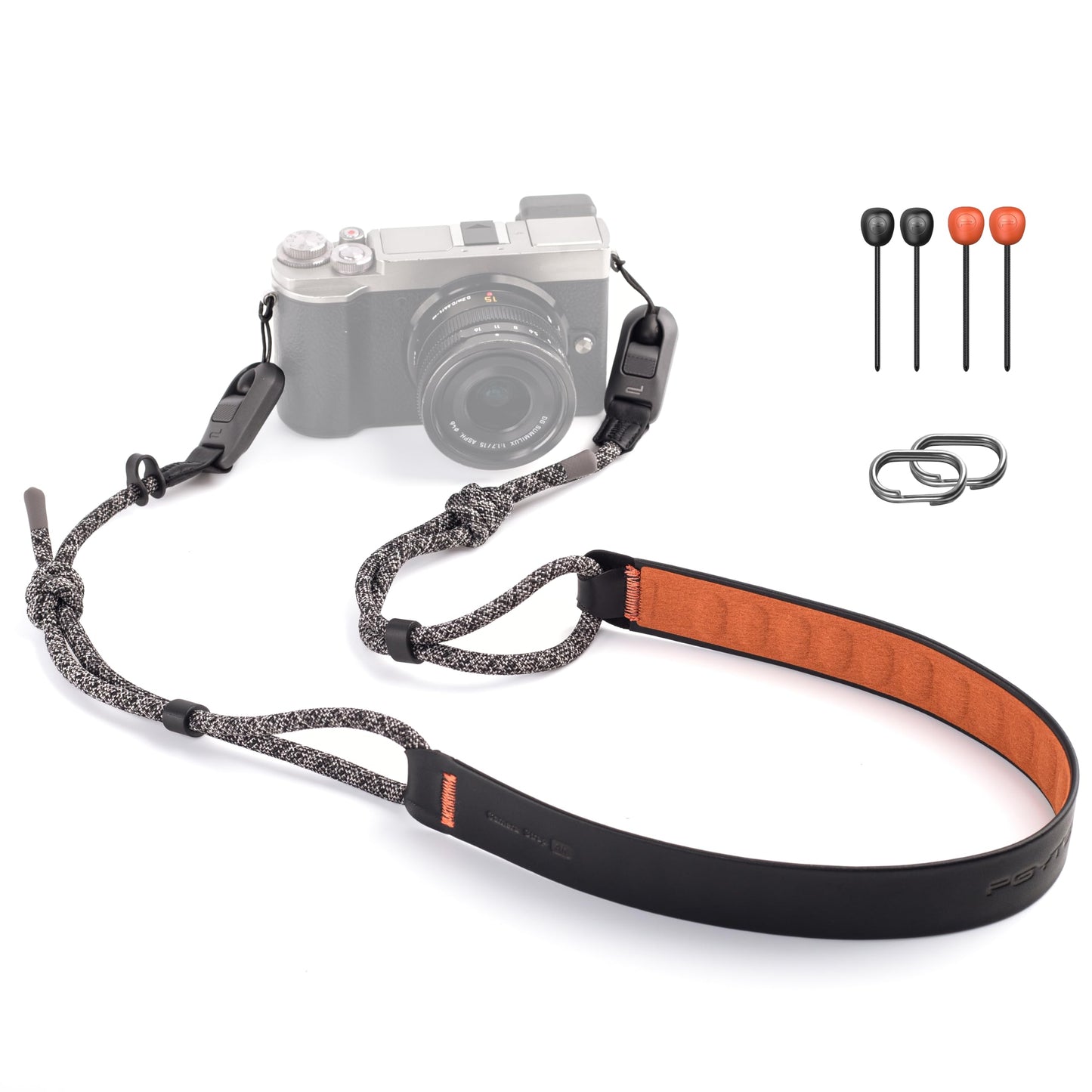 PGYTECH Camera Shoulder Strap Air for Mirrorless Quick Release Camera Strap Leather-like Surface with Braided Ropes Adjustable Neck Strap Light for Sony ZV-E10 for Canon G7 X, Night Black