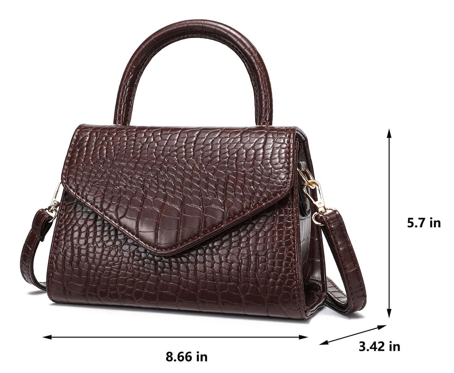 JHVYF Women's Mini Satchel Bag Small Crossbody Purse with Top Handle, Trendy Shoulder Bag for Ladies, Elegant Day-to-Night Purse Coffee Purse