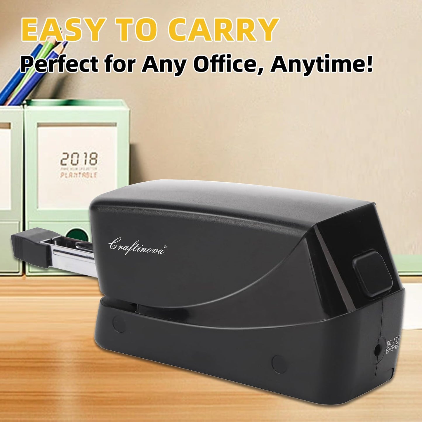 Craftinova Electric Stapler, 25 Sheet Automatic Stapler, Include 2000 Staples and 1 Staple Remover, Jam Free, Professional and Home Office，Battery not Included，AC or Battery Powered