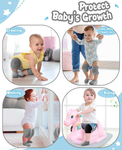 BOSONER Baby Crawling Anti-Slip Knee and Anti Slip Baby Boys Girls Socks Best Infant Gift, Unisex Baby Toddlers Kneepads