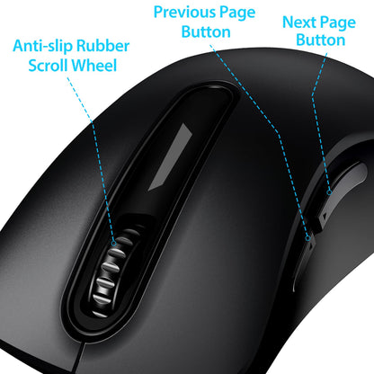 memzuoix 2.4G Wireless Mouse, 1400 DPI Mobile Optical Cordless Mouse with USB Receiver, Portable Computer Mice for Laptop, PC, Desktop, MacBook, 5 Buttons, Red