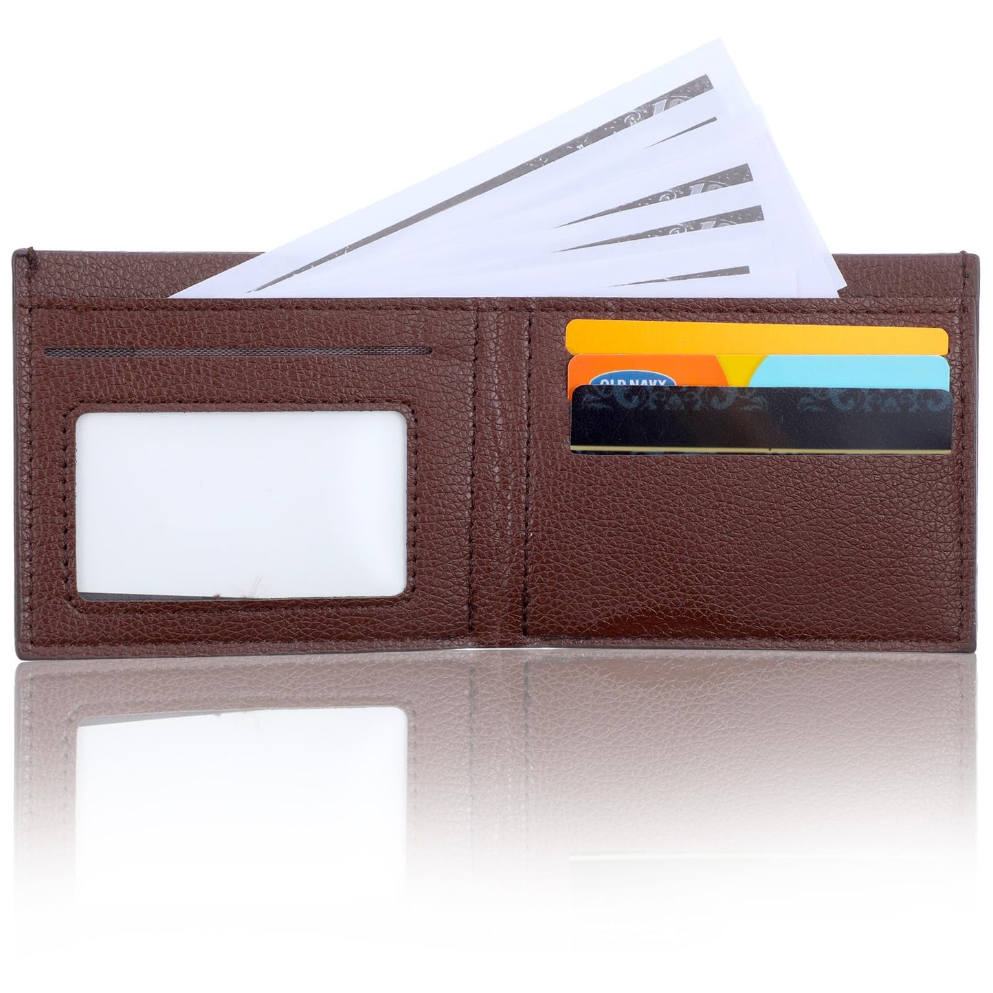 MAQUITA 24 Pcs PU Leather Bifold Wallets for Men, Men’s Wallet Bulk for DIY Engraving with Money Clip & Card Holder (Khaki)