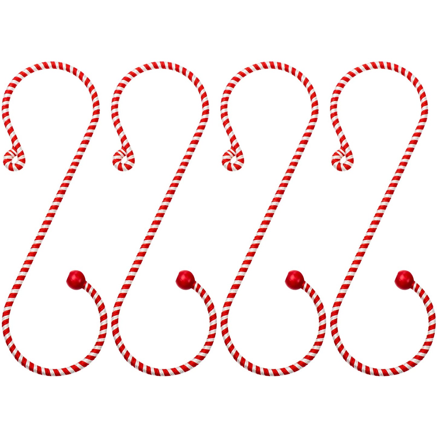 4 Pieces Candy Cane Stocking Holder Christmas Stocking Holders Mantel Hooks Hanger Red and White Xmas Hang Grip Supplies for Christmas Tree Fireplace Party Decoration