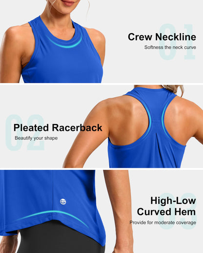 G Gradual Women's Workout Tank Tops Racerback Athletic Yoga Tops Loose Fit Sleeveless Running Gym Sports Shirts for Women(Royal Blue,XL)