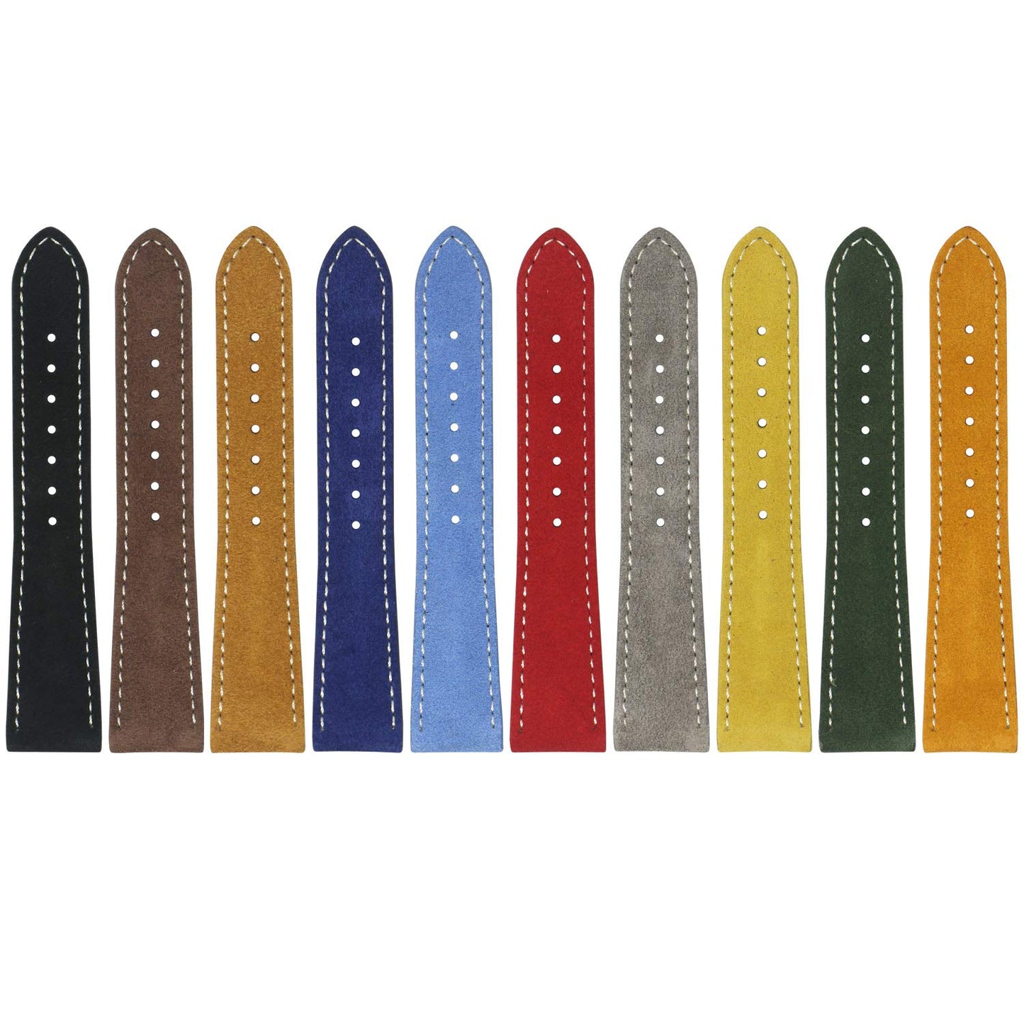 StrapsCo Classic Suede Leather Quick Release Watch Band Strap - Choose Your Color/Length - 16mm 18mm 19mm 20mm 21mm 22mm 24mm