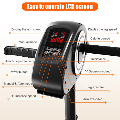 RECOVION Electric Rehabilitation Exercise Bike, arm and Leg Motorized Pedal Exerciser and Rehabilitation Trainer, Suitable for Knee, Foot, and arm Rehabilitation.