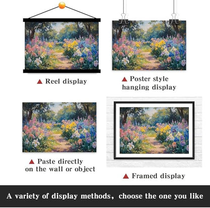 Yesad Colourful Iris Pictures, Wildflower Prints Floral Wall Art Flower Poster Botanical Neutral Art Farmhouse Wall Décor for Living Room Bedroom Kitchen Vintage Wall Art (Unframed,30”x20”,Iris)