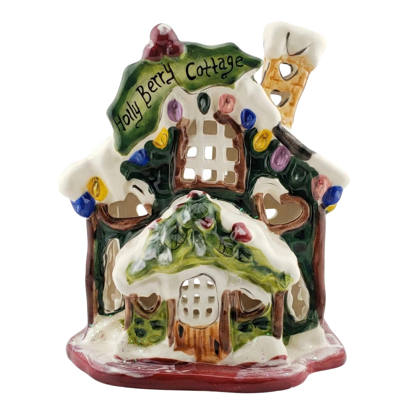 Blue Sky Ceramics Holly Berry Cottage Candle House, Multi (995458)