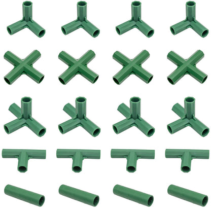 LIDSCURA 20PCS 16mm Gardening Frame Joints Pole Connector Straight Plastic Greenhouse Frame Connector