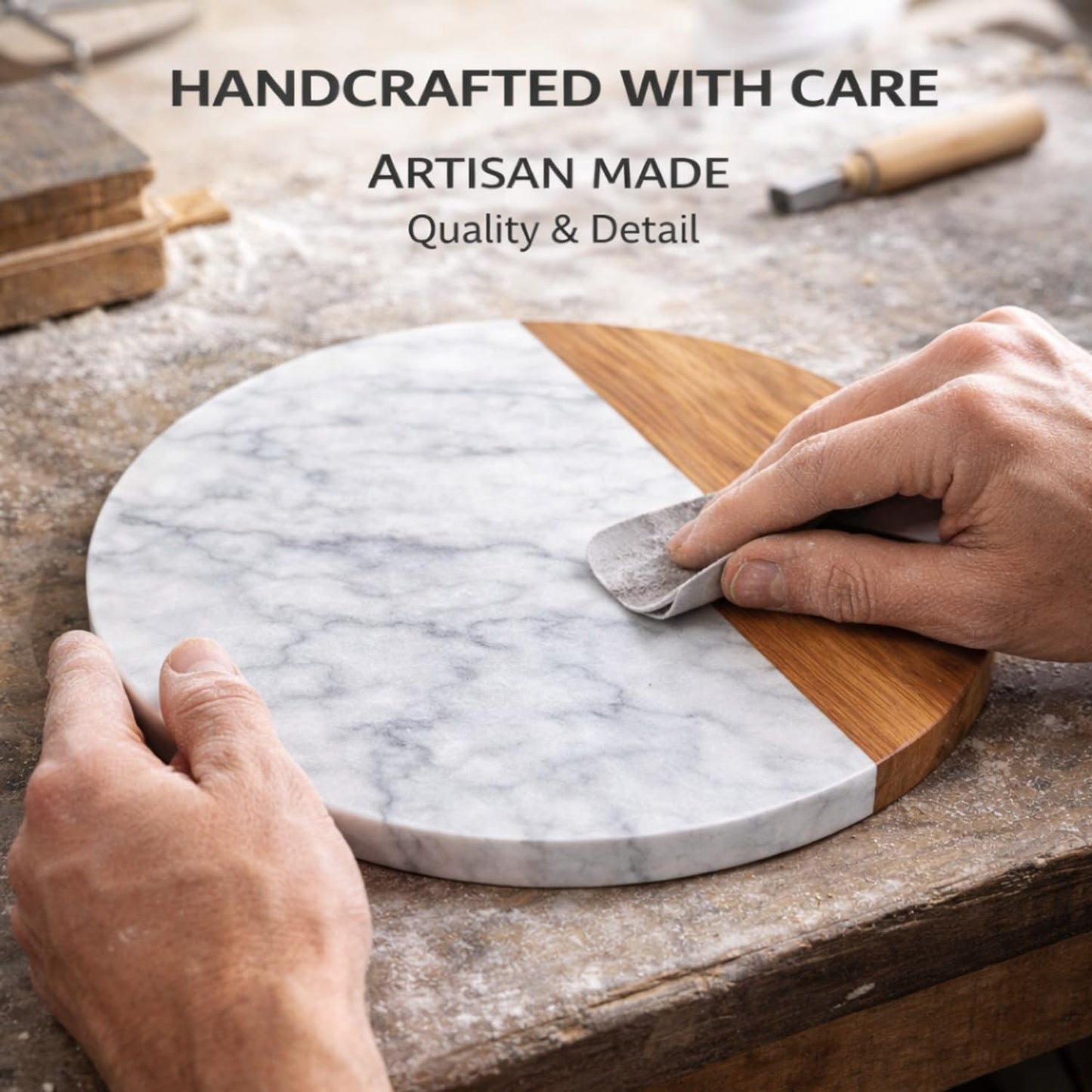 KC KULLICRAFT White Marble Board, 10 Inches