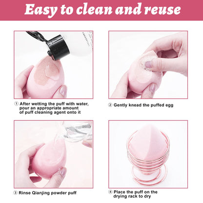Makeup Sponges BS-MALL 10 Pcs blender sponge for Liquid, Cream, and Powder, Multi-colored Makeup Sponges Purple