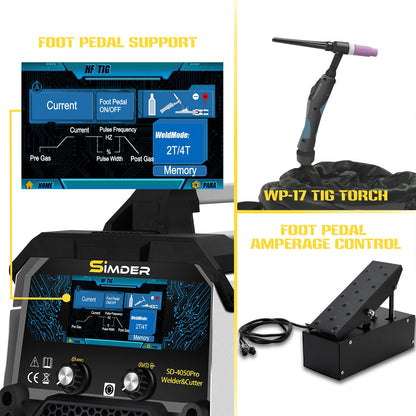SSIMDER MIG Welder 200A Plasma Cutter Welder Combo 10 in 1 multiprocess welder Pulse MIG/Gas MIG/Flux Core/HF TIG/Stick/Cut Aluminum Welder Welding Machine for Home DIY Outdoor