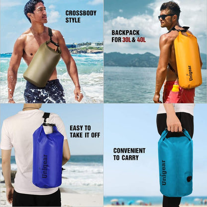 Unigear Dry Bag Waterproof, Floating and Lightweight Bags for Kayaking, Boating, Fishing, Swimming and Camping with Waterproof Phone Case (Army Green, 5L)