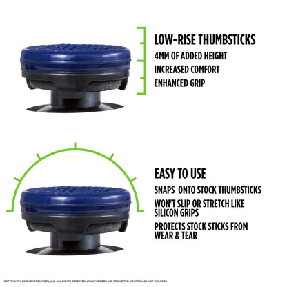 KontrolFreek Omni for PlayStation 4 (PS4) and PlayStation 5 (PS5) | Performance Thumbsticks | 2 Low-Rise Concave | Blue