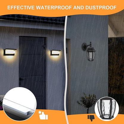 LED Porch Light 18W 3000K Warm White Halloween/Christmas Modern Wall Lighting Outdoor 1800LM Anti-Rust Exterior Light Fixtures Wall Mount IP65 Waterproof for Garage Hallway Backyard 2 Pack