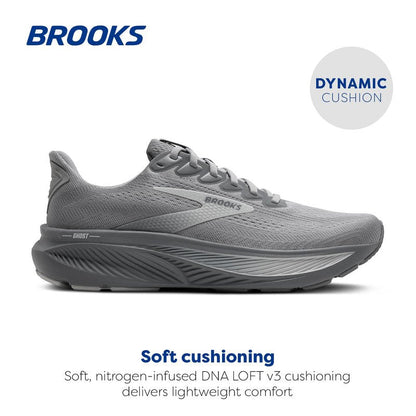 Brooks Men’s Ghost 17 Neutral Running Shoe - Primer Gray/Oyster Mushroom - 10 Wide