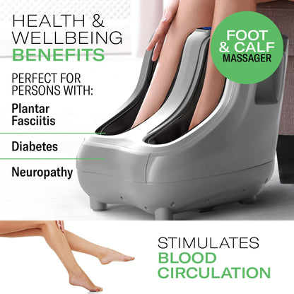 KoolerThings Shiatsu Heated Foot and Cal Massager Machine to Relieve Sore Feet, Ankles, Calfs and Legs, Deep Kneading Therapy, Relaxation Vibration and Rolling & Stimulates Blood Circulation