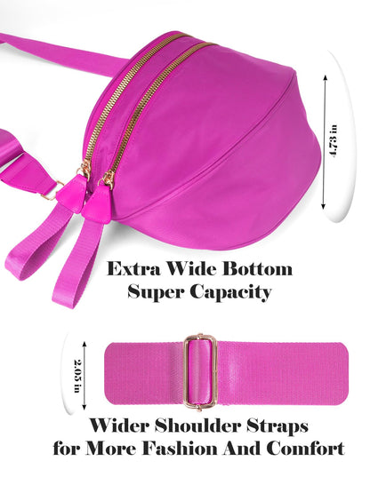 Pure Colour Crossbody Bag Bum Bag for Women,Spacious Purse Fanny Packs Belt Bag,Oversized Bum Bag (Colour Bum Bag-Beige)