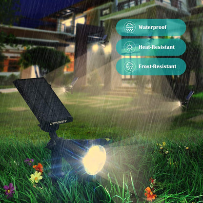 URPOWER Solar Lights Outdoor, 2-in-1 Solar Spot Lights Waterproof with 2 Lighting Modes, Adjustable Solar Powered Spotlights Auto On/Off Landscape Lights for Yard Garden Pathway, 4 Pack (Warm White)